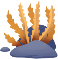 elemento di mare colorato simpatico cartone animato di alghe png