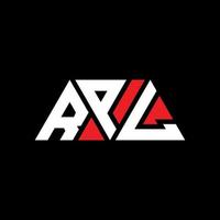 RPL triangle letter logo design with triangle shape. RPL triangle logo design monogram. RPL triangle vector logo template with red color. RPL triangular logo Simple, Elegant, and Luxurious Logo. RPL