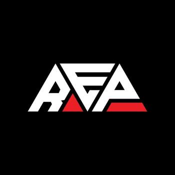 REP triangle letter logo design with triangle shape. REP triangle logo design monogram. REP triangle vector logo template with red color. REP triangular logo Simple, Elegant, and Luxurious Logo. REP