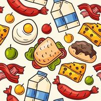 Breakfast Elements Seamless Pattern vector