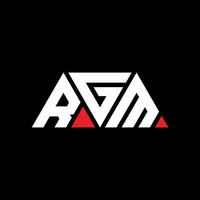 RGM triangle letter logo design with triangle shape. RGM triangle logo design monogram. RGM triangle vector logo template with red color. RGM triangular logo Simple, Elegant, and Luxurious Logo. RGM
