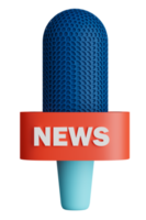 3d render news reporter microphone. png