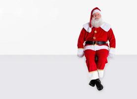 Santa Claus on white background with copy space. Banner art. photo