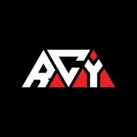 RCY triangle letter logo design with triangle shape. RCY triangle logo design monogram. RCY triangle vector logo template with red color. RCY triangular logo Simple, Elegant, and Luxurious Logo. RCY