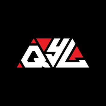 QYL triangle letter logo design with triangle shape. QYL triangle logo design monogram. QYL triangle vector logo template with red color. QYL triangular logo Simple, Elegant, and Luxurious Logo. QYL
