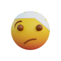 Emoticon expression Face with head bandage png