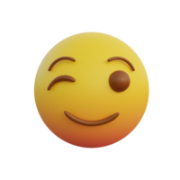 emoticon smiling expression while blinking flirtatious png