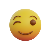 expressão sorridente emoticon enquanto pisca paquera png