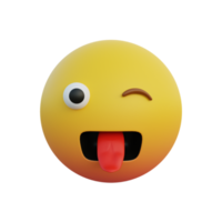 freak crazy face emoticon sticking out tongue and eyes closed one png