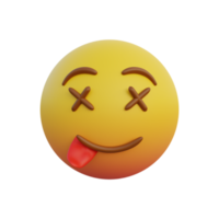 Emoticon expression dead face and sticking out tongue png