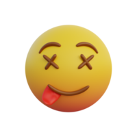 expressão emoticon rosto morto e língua de fora png