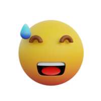 emoticon espressione sorridente ma sudata png