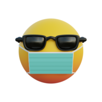 Emoticon wearing a mask and sunglasses png