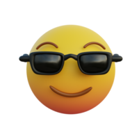 bonito emoticon de expressão sorridente enquanto usava óculos de sol png