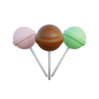Iconos de comida 3d caramelos lolipop png