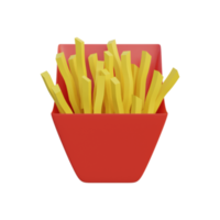 batatas fritas de ícones de comida 3d png