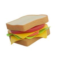 sandwich aux icônes de la nourriture 3d png