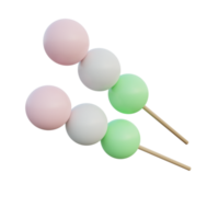 iconos de comida 3d mochi dango png