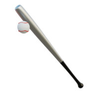 baseball bat and ball 3d element png