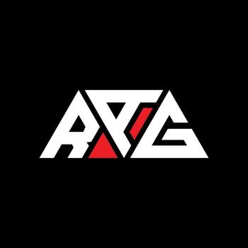 RAG triangle letter logo design with triangle shape. RAG triangle logo design monogram. RAG triangle vector logo template with red color. RAG triangular logo Simple, Elegant, and Luxurious Logo. RAG