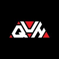 QUH triangle letter logo design with triangle shape. QUH triangle logo design monogram. QUH triangle vector logo template with red color. QUH triangular logo Simple, Elegant, and Luxurious Logo. QUH