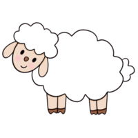 lindo personaje de diseño de dibujos animados de ovejas png