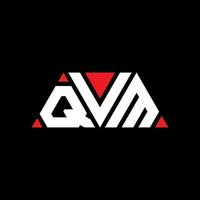 QVM triangle letter logo design with triangle shape. QVM triangle logo design monogram. QVM triangle vector logo template with red color. QVM triangular logo Simple, Elegant, and Luxurious Logo. QVM
