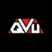 QVU triangle letter logo design with triangle shape. QVU triangle logo design monogram. QVU triangle vector logo template with red color. QVU triangular logo Simple, Elegant, and Luxurious Logo. QVU