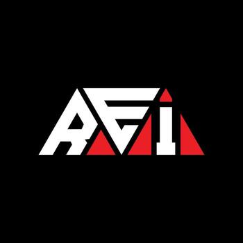 diseño de logotipo de letra de triángulo rei con forma de triángulo. monograma de diseño del logotipo del triángulo rei. plantilla de logotipo de vector de triángulo rei con color rojo. logotipo triangular rei logotipo simple, elegante y lujoso. rey