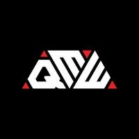 QMW triangle letter logo design with triangle shape. QMW triangle logo design monogram. QMW triangle vector logo template with red color. QMW triangular logo Simple, Elegant, and Luxurious Logo. QMW