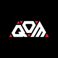 diseño de logotipo de letra triangular qom con forma de triángulo. monograma de diseño del logotipo del triángulo qom. plantilla de logotipo de vector de triángulo qom con color rojo. logotipo triangular qom logotipo simple, elegante y lujoso. qom