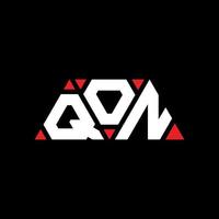 QON triangle letter logo design with triangle shape. QON triangle logo design monogram. QON triangle vector logo template with red color. QON triangular logo Simple, Elegant, and Luxurious Logo. QON