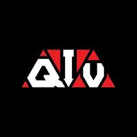 QIV triangle letter logo design with triangle shape. QIV triangle logo design monogram. QIV triangle vector logo template with red color. QIV triangular logo Simple, Elegant, and Luxurious Logo. QIV