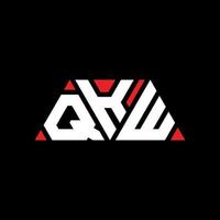 QKW triangle letter logo design with triangle shape. QKW triangle logo design monogram. QKW triangle vector logo template with red color. QKW triangular logo Simple, Elegant, and Luxurious Logo. QKW