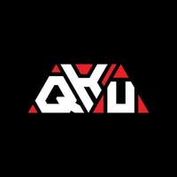QKU triangle letter logo design with triangle shape. QKU triangle logo design monogram. QKU triangle vector logo template with red color. QKU triangular logo Simple, Elegant, and Luxurious Logo. QKU