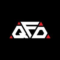 QFD triangle letter logo design with triangle shape. QFD triangle logo design monogram. QFD triangle vector logo template with red color. QFD triangular logo Simple, Elegant, and Luxurious Logo. QFD