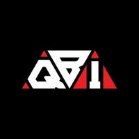 QBI triangle letter logo design with triangle shape. QBI triangle logo design monogram. QBI triangle vector logo template with red color. QBI triangular logo Simple, Elegant, and Luxurious Logo. QBI
