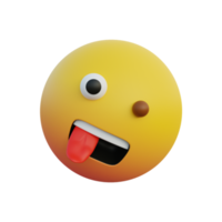 emoticono de cara loca sacando la lengua mientras rueda png