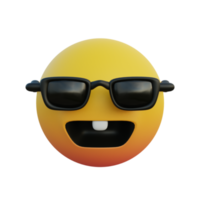 Laughing emoticon wearing sunglasses and bunny teeth png