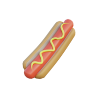 cachorro-quente de ícones de comida 3d png