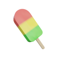 sorvete de arco-íris de ícones de comida 3d png
