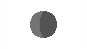 moon phase pixel animation on white background video
