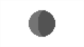 animation de pixel de phase de lune sur fond blanc video