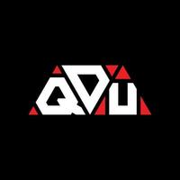 QDU triangle letter logo design with triangle shape. QDU triangle logo design monogram. QDU triangle vector logo template with red color. QDU triangular logo Simple, Elegant, and Luxurious Logo. QDU