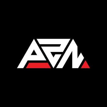 PZN triangle letter logo design with triangle shape. PZN triangle logo design monogram. PZN triangle vector logo template with red color. PZN triangular logo Simple, Elegant, and Luxurious Logo. PZN