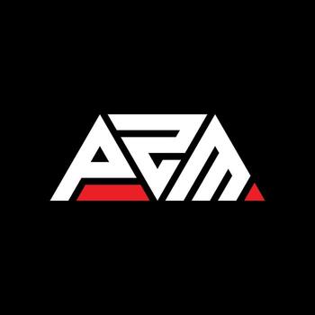 PZM triangle letter logo design with triangle shape. PZM triangle logo design monogram. PZM triangle vector logo template with red color. PZM triangular logo Simple, Elegant, and Luxurious Logo. PZM