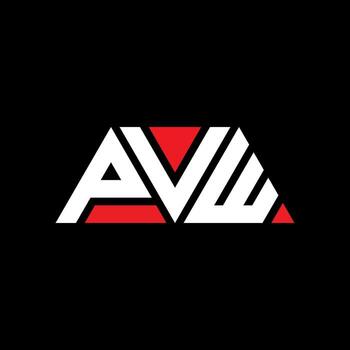 PVW triangle letter logo design with triangle shape. PVW triangle logo design monogram. PVW triangle vector logo template with red color. PVW triangular logo Simple, Elegant, and Luxurious Logo. PVW