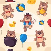 Teddy Bear Seamless Pattern vector