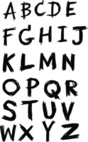 alfabeto desenhado à mão caligrafia letras caligrafia fonte ícone sinal símbolo design png