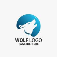 Wolf howling logo design vector